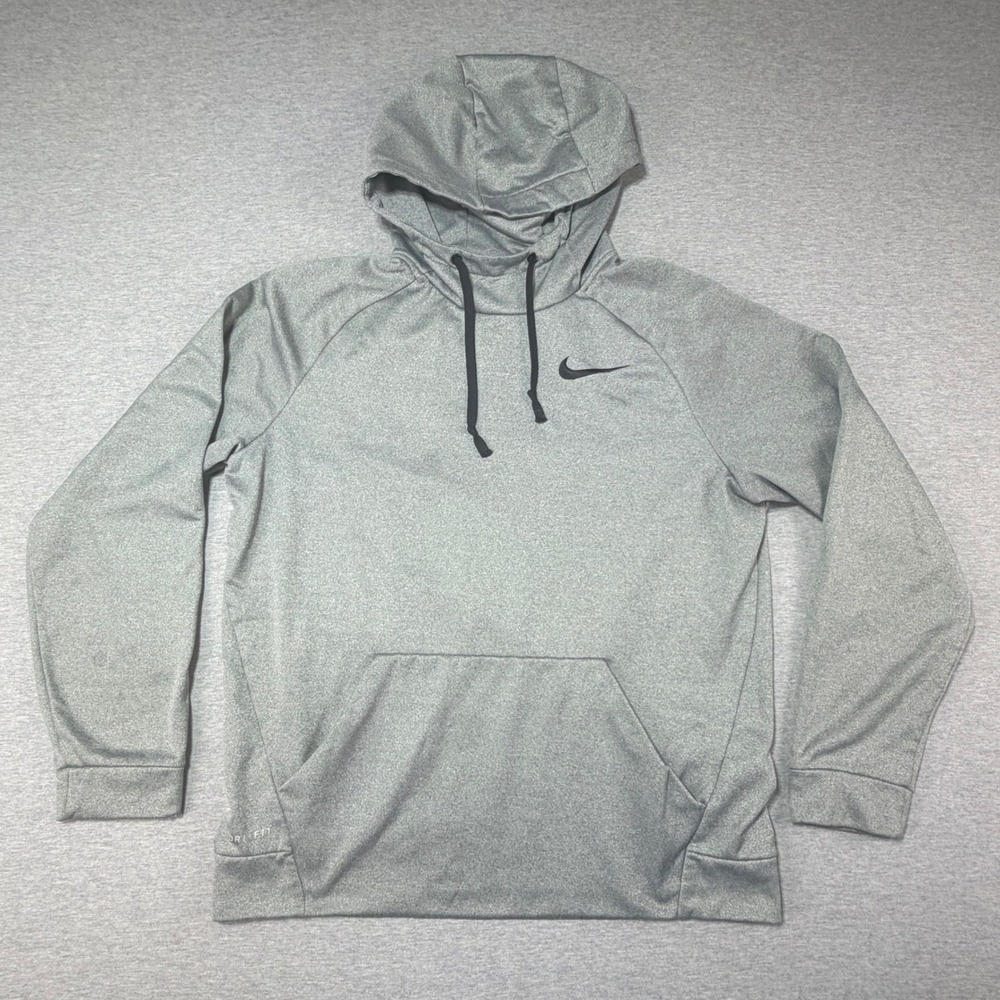 Nike Mens Dri-FIT Heather Gray Training Hoodie Sweatshirt Size M Medium